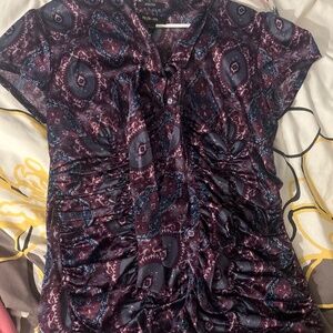 67) purple paisley rouged Style and co shirt size 10